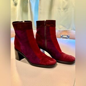 Vintage 90s ENZO ANGIOLINI Patchwork Suede Boots Size 10